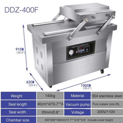 Flat or concave vacuum packing machines double chamber meat for sale